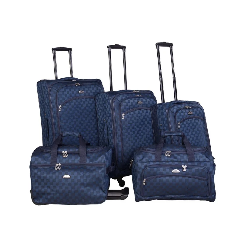 Travel - Size Toiletry Bottles with Leak - Proof Caps in ClearAmerican Flyer Madrid 5-Piece Spinner Luggage Set