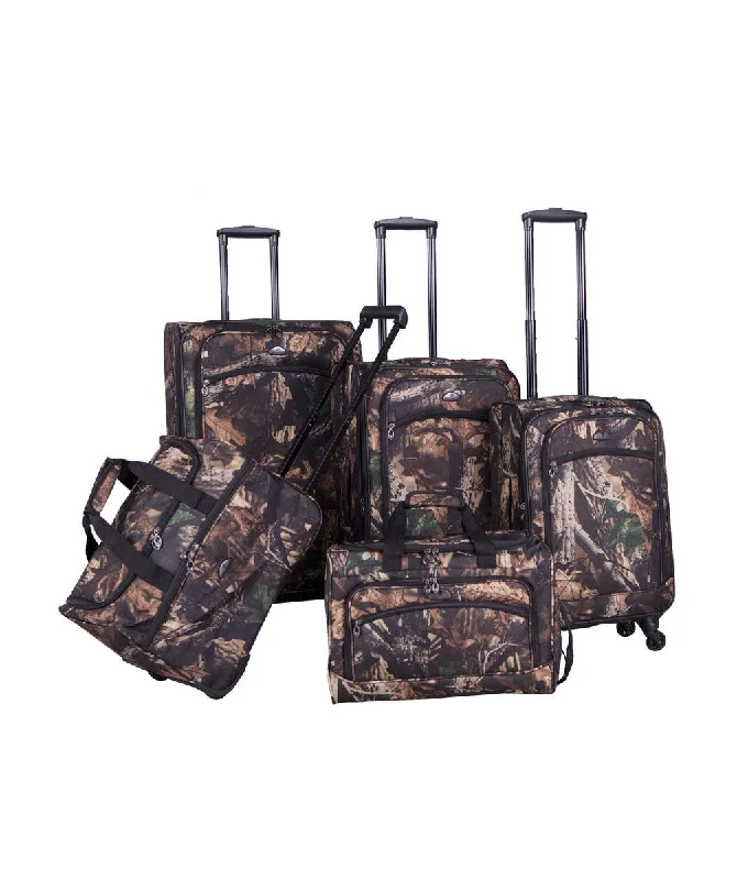 Travel Shoe Bags in Polyester with Ventilation Holes in KhakiAmerican Flyer Camo Green 5-Piece Spinner Luggage Set