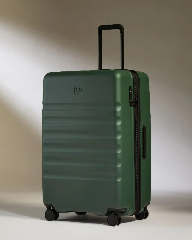 Travel - Size Toiletry Bottles with Leak - Proof Caps in ClearLarge Suitcase in Antler Green - Icon Stripe