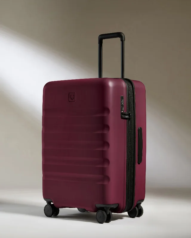 Leather - Trimmed Travel Laptop Sleeves in Burgundy for ProtectionMedium Suitcase in Heather Purple - Icon Stripe