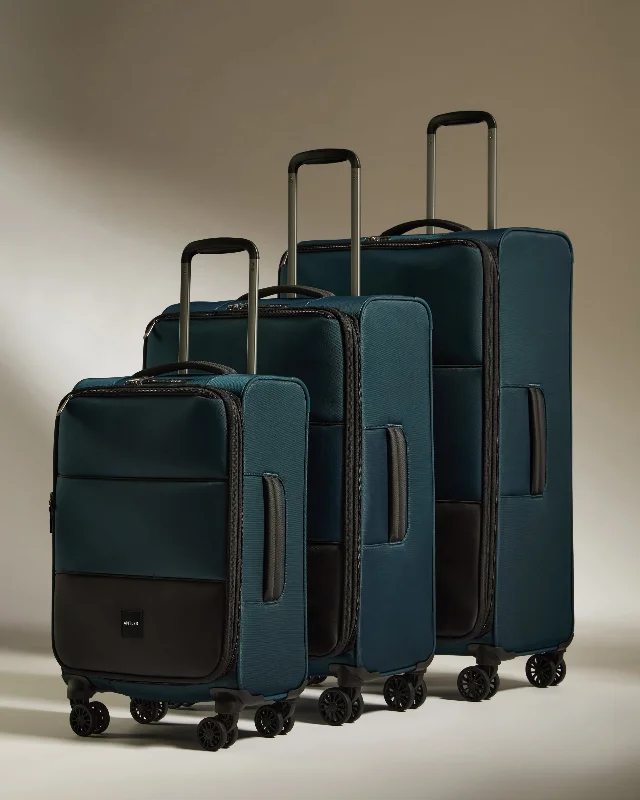 Travel - Size Toiletry Bottles with Leak - Proof Caps in ClearLightest Expandable Carry-on Luggage Set in Indigo - Soft Stripe