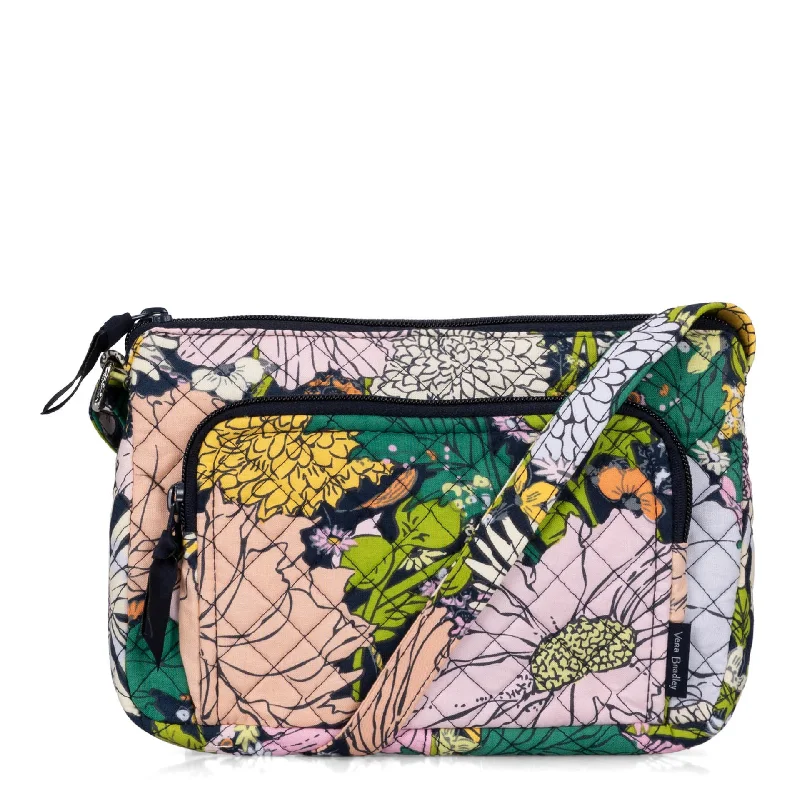 Anti - Theft Crossbody Travel Bags with RFID Protection in Gray for City TripsVera Bradley RFID Little Hipster Crossbody Bag Bloom Floral