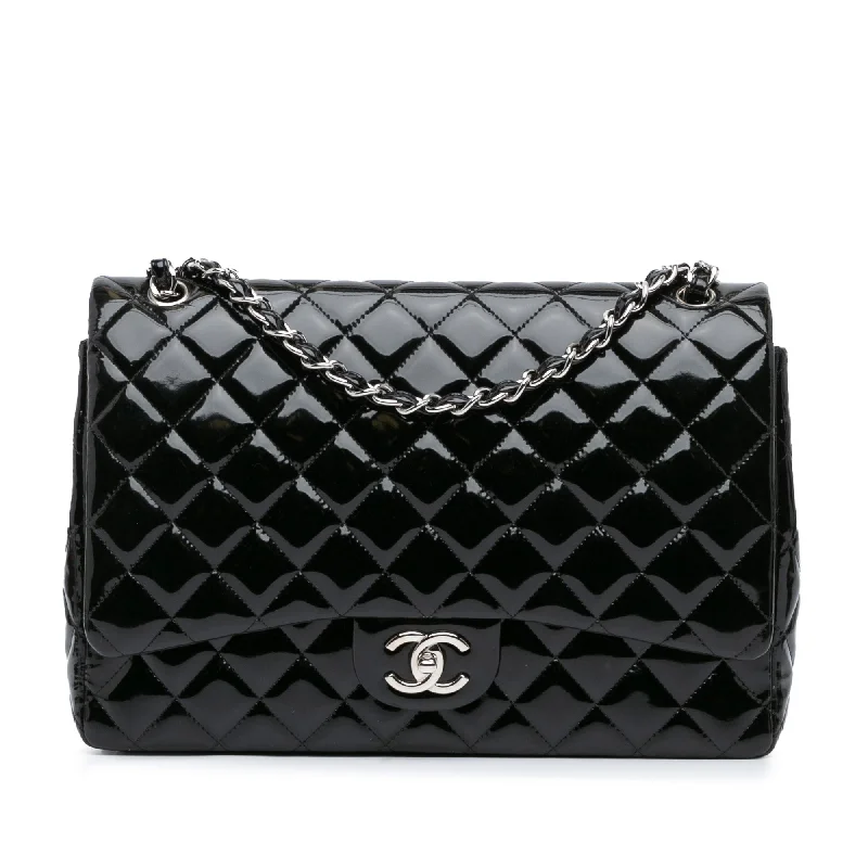 Metallic Shoulder Bag in Gold for Special OccasionsBlack Chanel Maxi Classic Patent Double Flap Shoulder Bag