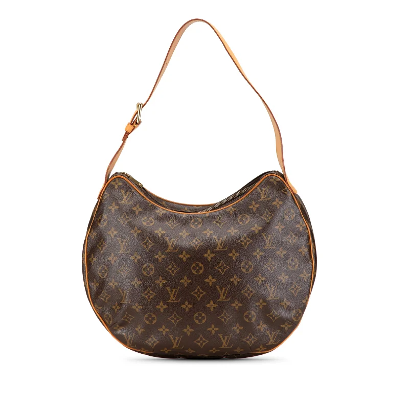 Women's Large Leather Shoulder Bag in Brown with Multiple Compartments for WorkBrown Louis Vuitton Monogram Croissant GM Hobo Bag