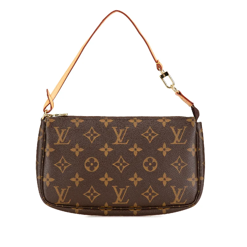 Canvas and Leather Combo Shoulder Bag in Tan for a Rustic LookBrown Louis Vuitton Monogram Pochette Accessoires Shoulder Bag