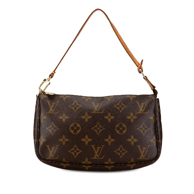 Women's Shoulder Bag with Floral Embroidery in Purple for Spring WalksBrown Louis Vuitton Monogram Pochette Accessoires Shoulder Bag