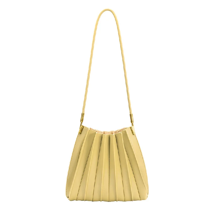 Metallic Shoulder Bag in Gold for Special OccasionsCarrie Yellow Medium Shoulder Bag