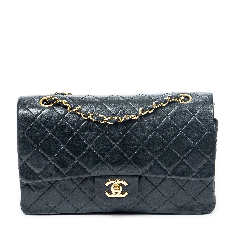 Crossbody Shoulder Bag in Black Leather with Gold Hardware for Night OutsClassic Double Flap 26