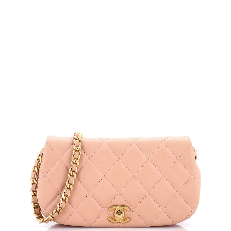 Pearl - Embellished Clutch in Cream for Bridal ShowersCoco Mail Clutch with Chain Quilted Calfskin