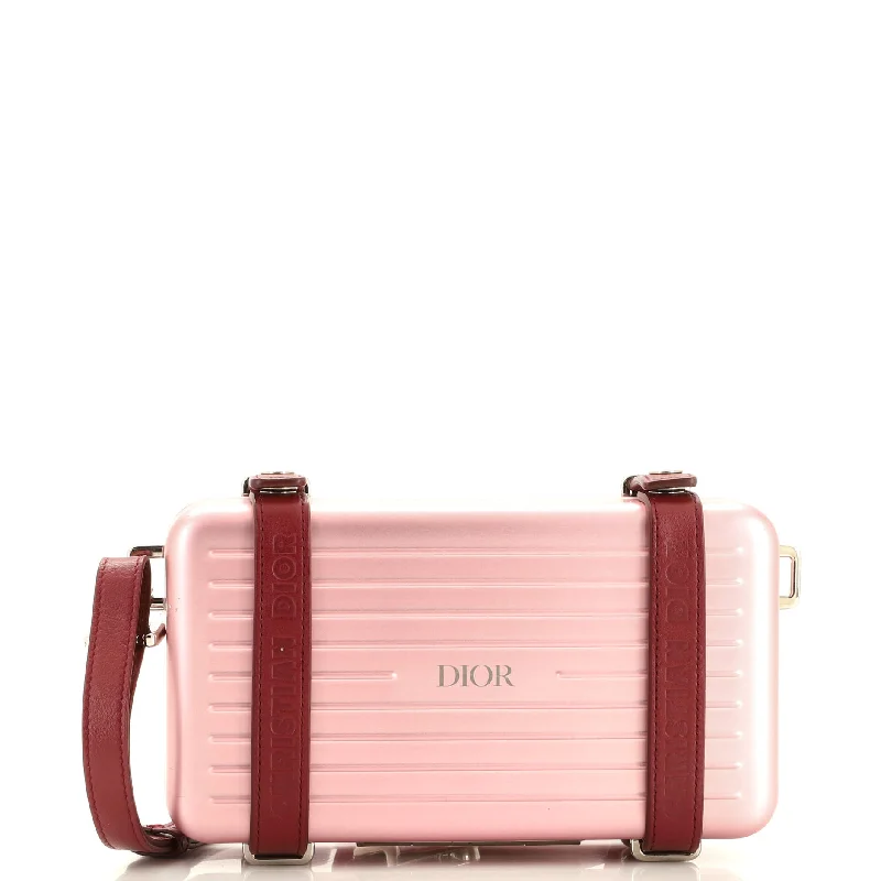 Floral - Printed Satin Clutch in Pink for Spring GalasDior x Rimowa Personal Clutch Aluminum