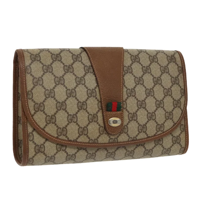 Women's Monogrammed Leather Clutch in Tan for Personalized StyleGucci Gg Supreme  Canvas Clutch Bag (Pre-Owned)