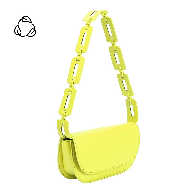 Women's Waterproof Nylon Shoulder Bag in Green for HikingInez Neon Yellow Recycled Vegan Shoulder Bag