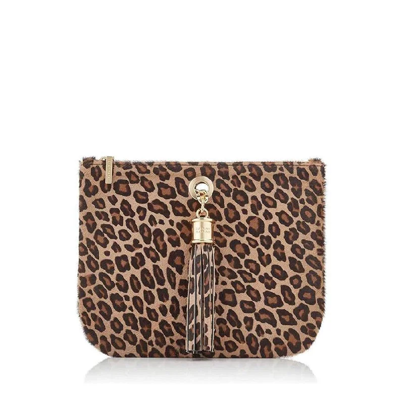 Women's Faux Fur Clutch in White for Winter BallsIvy - Animal Print