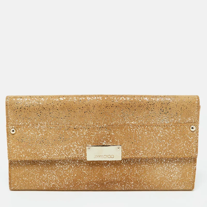 Floral - Printed Satin Clutch in Pink for Spring GalasJimmy Choo Gold Glitter Suede Reese Clutch