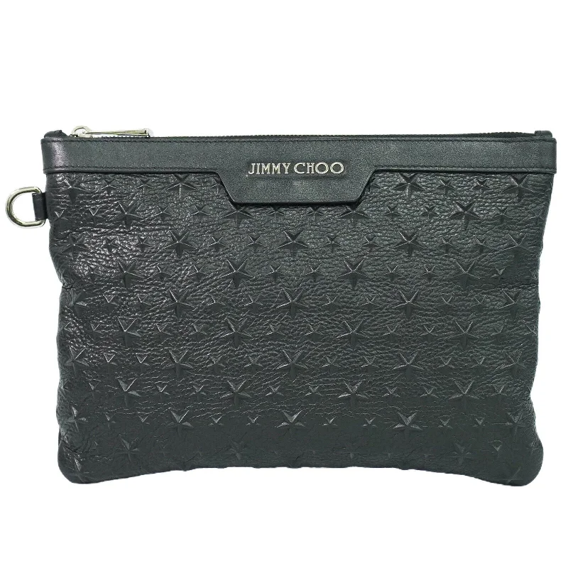 Snake - Skin Effect Clutch in Green for Exotic PartiesJimmy Choo  Leather Clutch Bag (Pre-Owned)