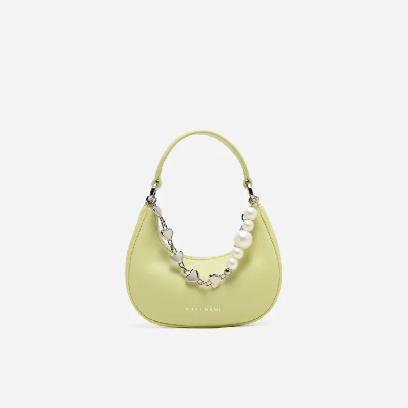 Shoulder Bag with Chain Strap in Silver for a Trendy AppearanceJulieta Mini Chain Hobo Bag