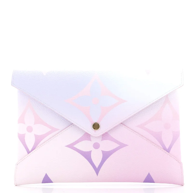 Floral - Printed Satin Clutch in Pink for Spring GalasKirigami Pochette Set Spring in the City Monogram Giant Canvas