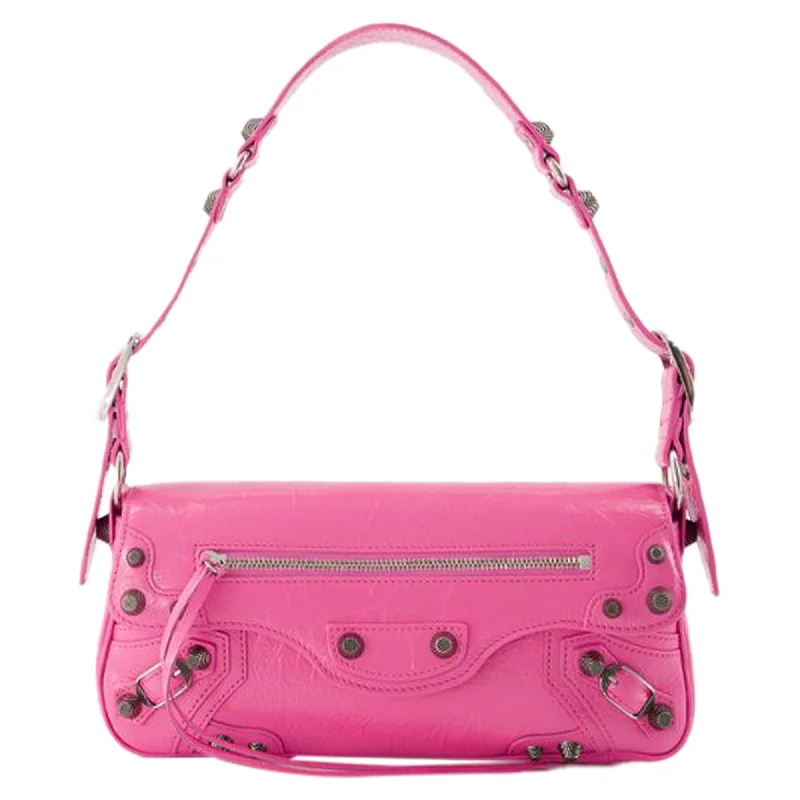 Pvc Shoulder Bag in Clear with Glitter for a Fun and Modern LookLe Cagole Sling S Shoulder Bag - Balenciaga - Leather - Pink