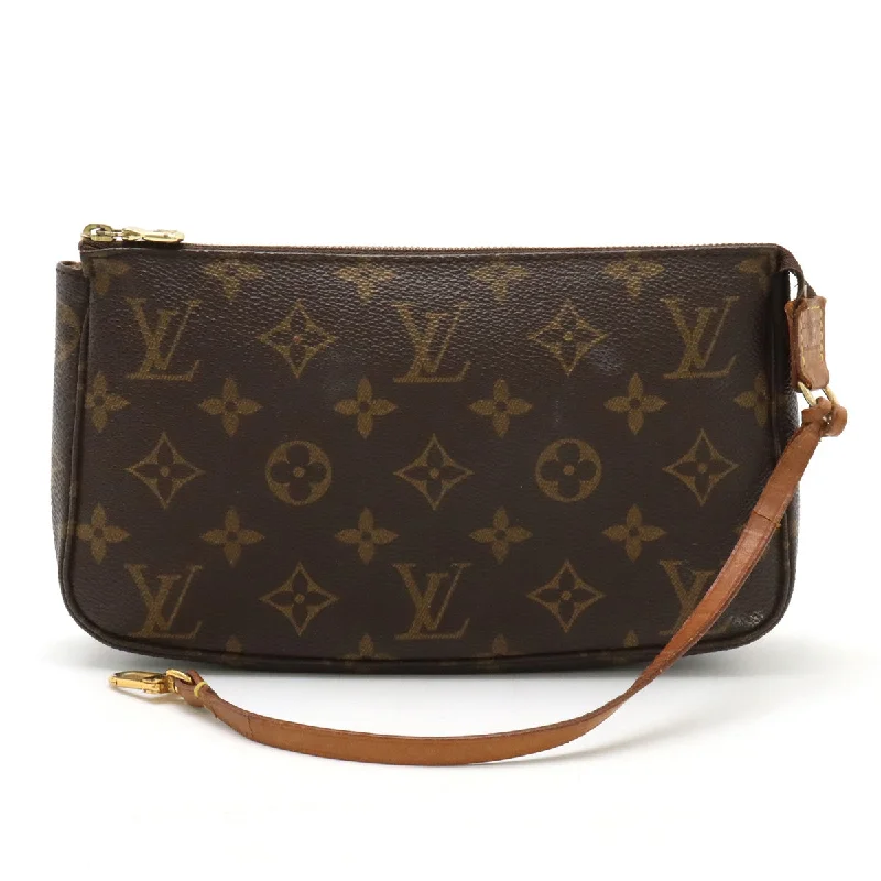 Women's Metallic Leather Clutch in Rose Gold for Valentine's DateLouis Vuitton Monogram Pochette Accessoire Handbag