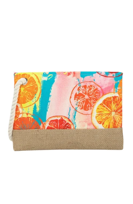 Women's Glittery Clutch in Blue for Disco - Themed EventsMain Squeeze Citrus Jute Pouch - Final Sale