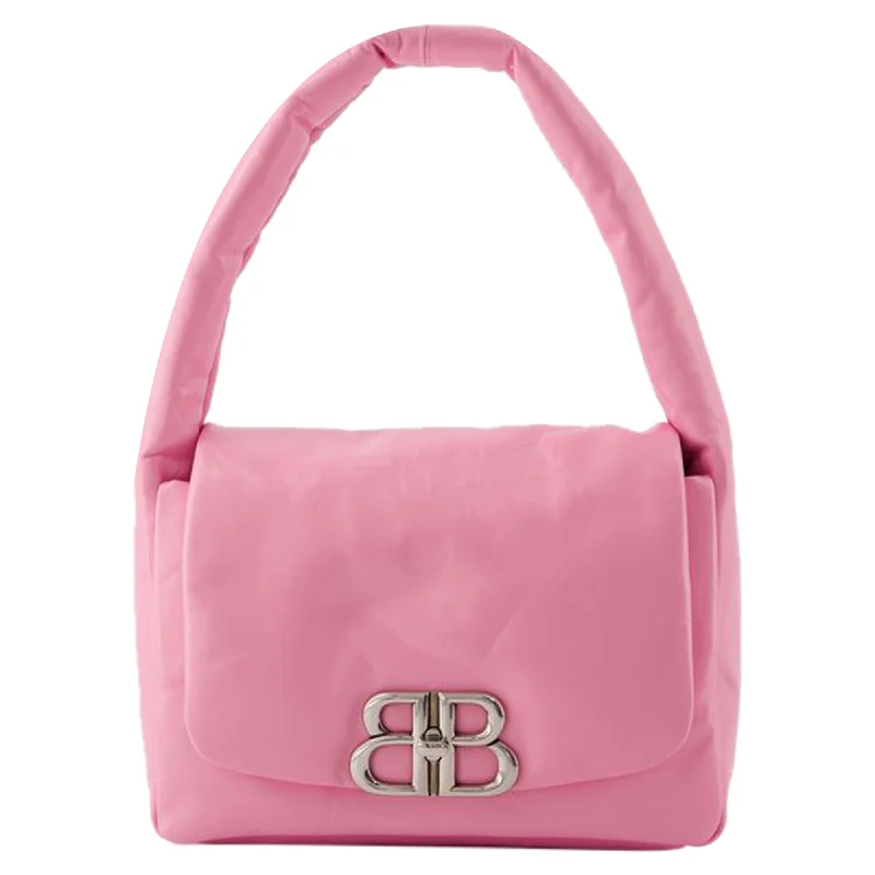 Shoulder Bag with Chain Strap in Silver for a Trendy AppearanceMonaco Sling S Shoulder Bag - Balenciaga - Leather - Pink