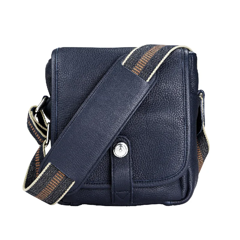 Shoulder Bag with Geometric Pattern in Multicolor for a Contemporary StyleOberwerth George Small Leather Camera Bag, Dark Blue