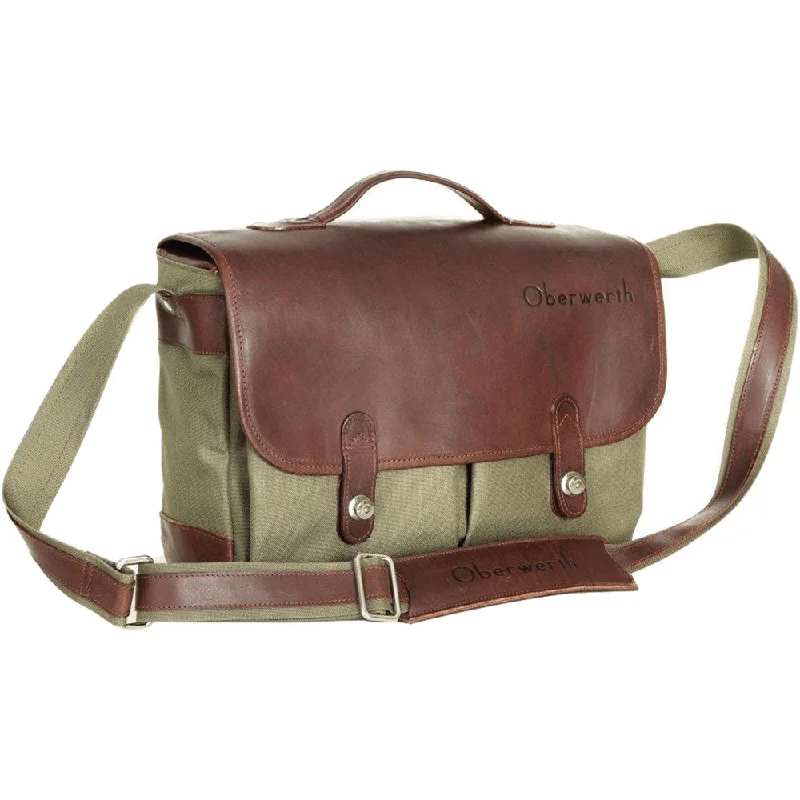 Canvas and Leather Combo Shoulder Bag in Tan for a Rustic LookOberwerth Munchen Large Camera Bag (Olive/Dark Brown)