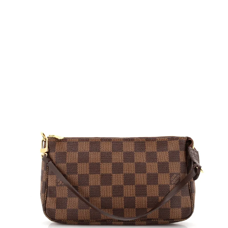 Quilted Leather Evening Bag in Gray for Sophisticated EventsPochette Accessoires Damier