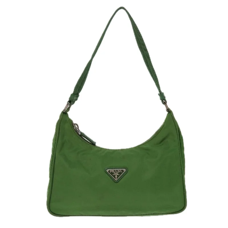 Shoulder Bag with Geometric Pattern in Multicolor for a Contemporary StyleGreen nylon mini bag