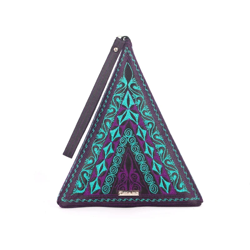 Bejeweled Clutch in Purple for Opera PerformancesRaja Pyramid Clutch