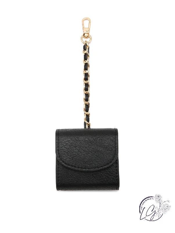 Crossbody Shoulder Bag in Black Leather with Gold Hardware for Night OutsRilynn Earbud Case