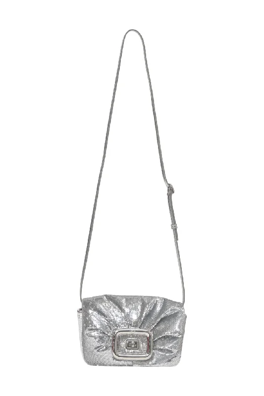 Vegan Leather Shoulder Bag in Gray for Ethical Fashion Lovers[WB7173] Roger Vivier | Cross-Body Bag