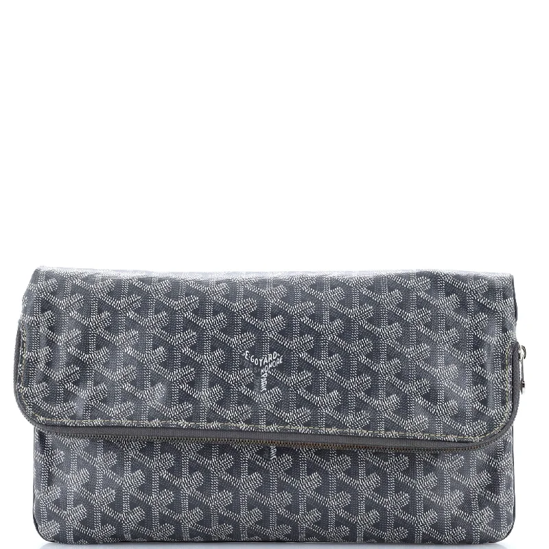 Quilted Leather Evening Bag in Gray for Sophisticated EventsSaint Marie Clutch Coated Canvas