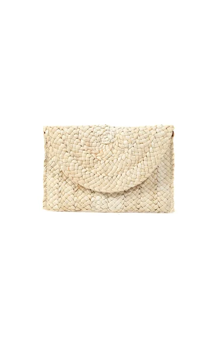 Pearl - Embellished Clutch in Cream for Bridal ShowersVacay Vibes Fold Over Straw Clutch