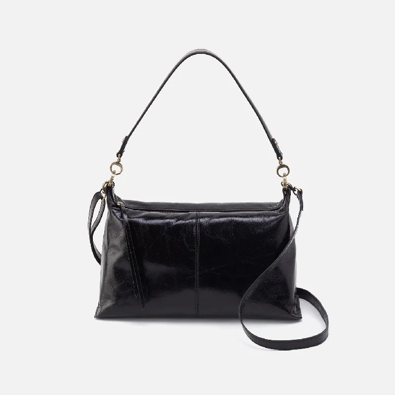 Women's Crossbody Bag with Chain Strap in Gold for a Glamorous TouchAvon Shoulder Bag In Polished Leather - Black