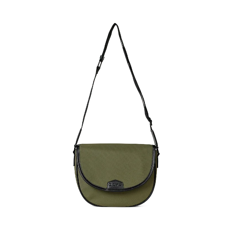 Medium - sized Canvas Crossbody Bag in Beige with Floral Print for Spring OutingsMedium Dual Tone Crossbody Bag