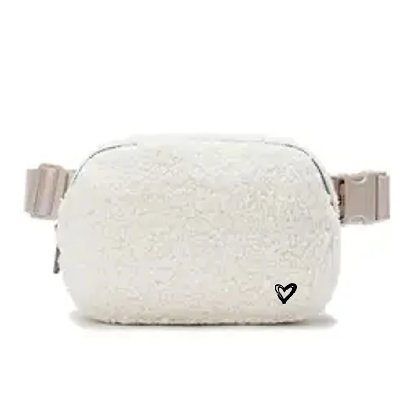 Geometric - Printed PVC Crossbody Bag in Multicolor for Trendy Street StyleCLEARANCE: Dixie Sherpa Belt/Crossbody Bag - Cream