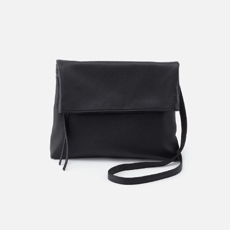 Leather - Trimmed Denim Crossbody Bag in Blue for a Vintage - Inspired LookDraft Crossbody in Pebbled Leather - Black