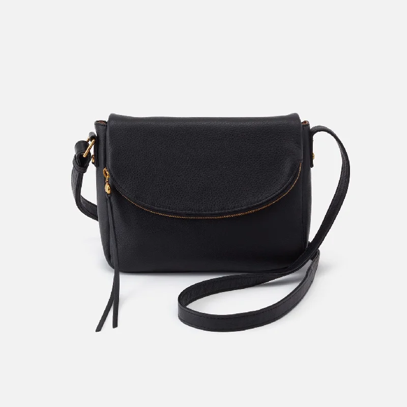 Straw Crossbody Bag in Natural Color for Beach Vacations and Summer DaysFern Messenger Crossbody In Pebbled Leather - Black