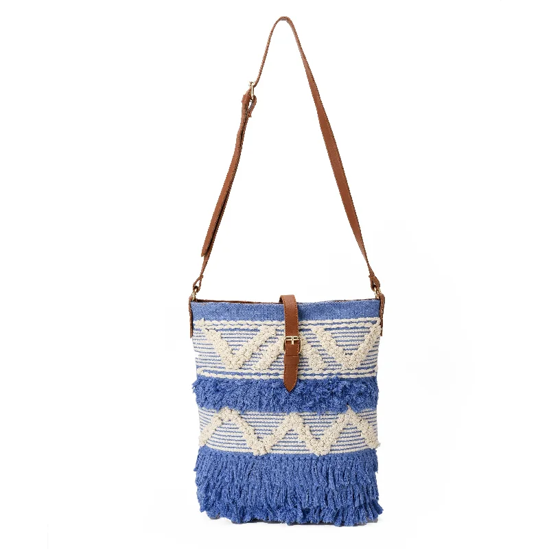 Large Faux Leather Crossbody Bag in Brown with Tassel Details for Casual TravelIndigo Nola Crossbag