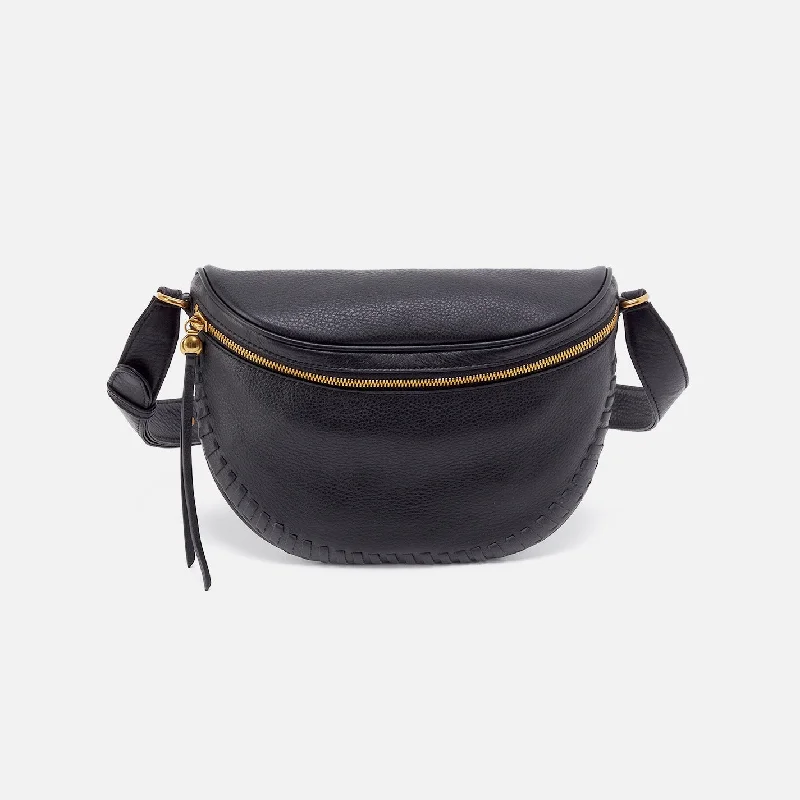 Women's Crossbody Bag with Magnetic Closure in White for Quick AccessJuno Belt Bag In Pebbled Leather - Black