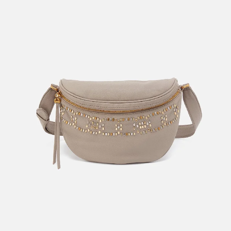 Embroidered Silk Crossbody Bag in Purple for Formal Events and WeddingsJuno Belt Bag In Pebbled Leather - Taupe