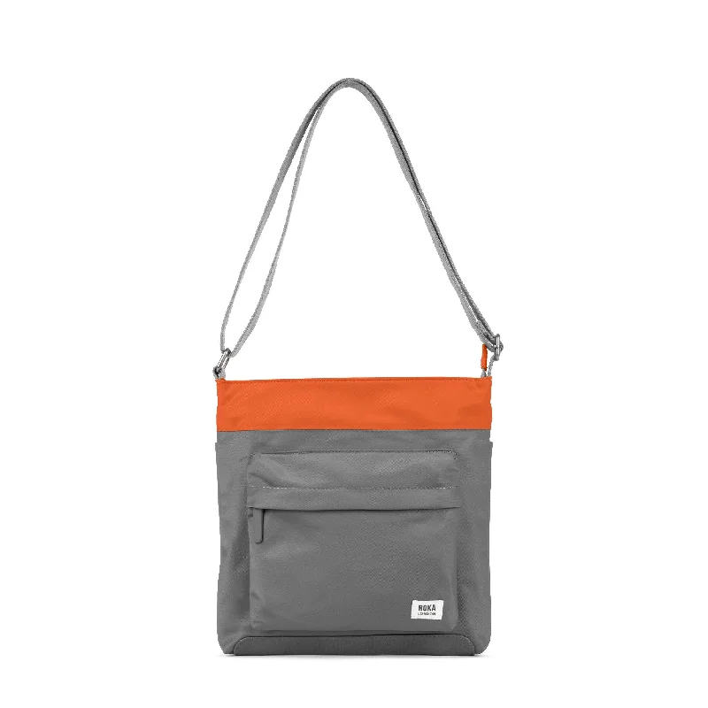 Women's Crossbody Bag with Magnetic Closure in White for Quick AccessCreative Waste Kennington B Graphite/Burnt Orange Recycled Nylon