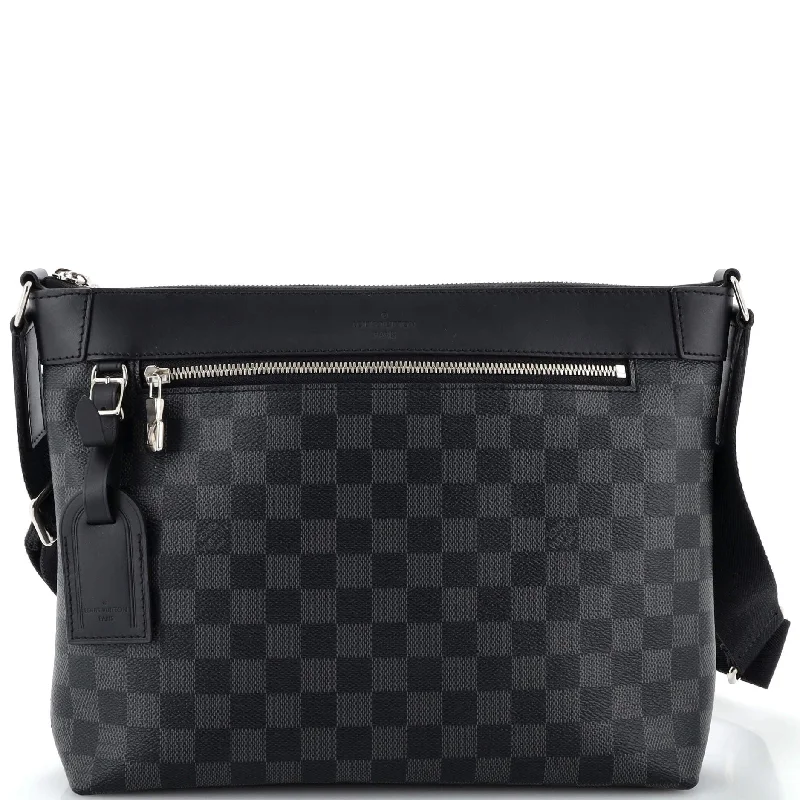 Women's Crossbody Bag with Magnetic Closure in White for Quick AccessMick NM Messenger Bag Damier Graphite PM