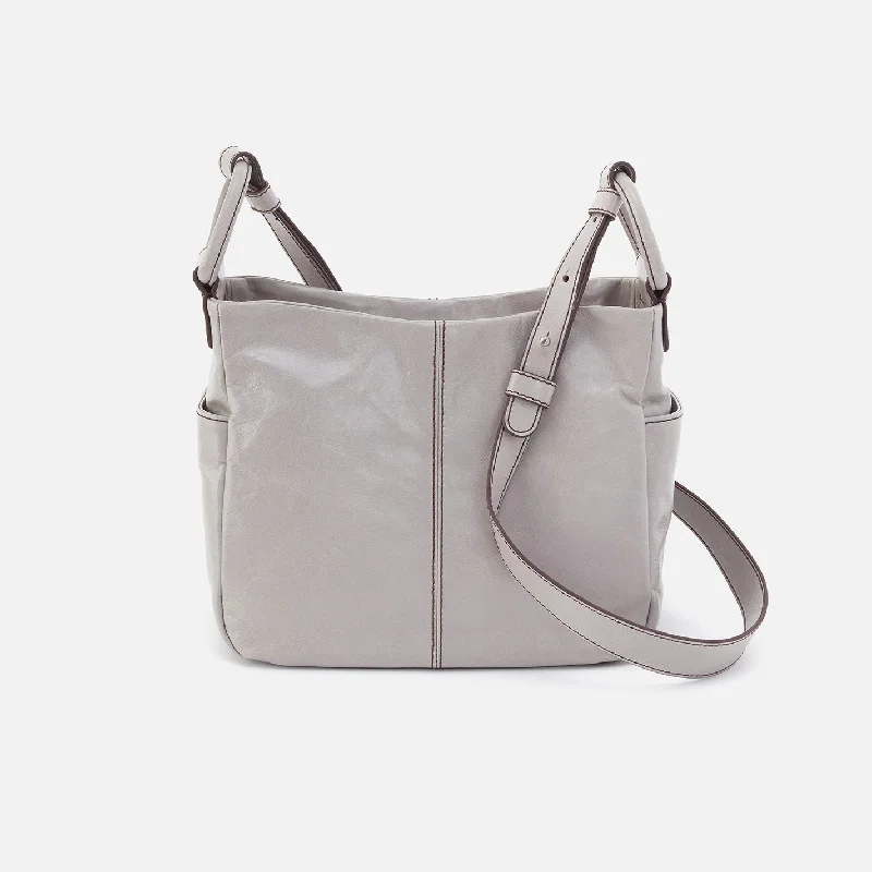 Women's Crossbody Bag with Chain Strap in Gold for a Glamorous TouchSheila Crossbody In Polished Leather - Light Grey